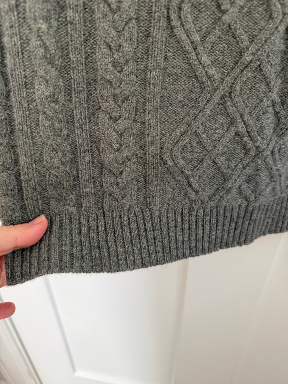Lauren Ralph Lauren Cashmere Blend Cable Knit Maxi Sweater Skirt Gray M - Picture 6 of 8